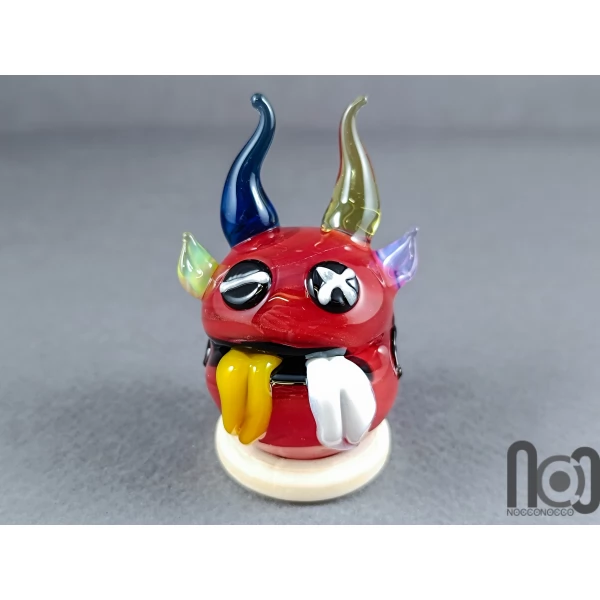 Handmade Glass Monster Marble – Red Edition, v598