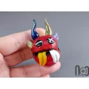 Handmade Glass Monster Marble – Red Edition, v598