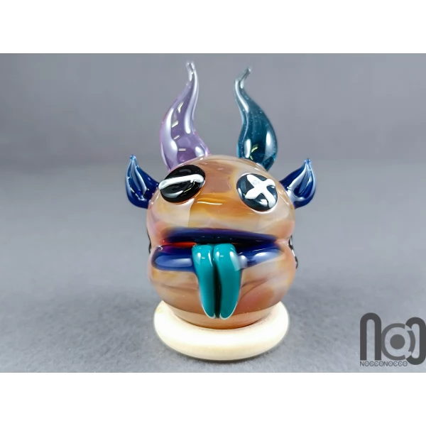 Handmade Glass Monster Marble – Orange & Cream Edition, v600