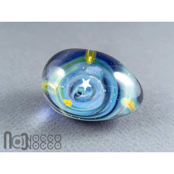 Handmade Glass Galaxy Egg with Opal Planet, v606