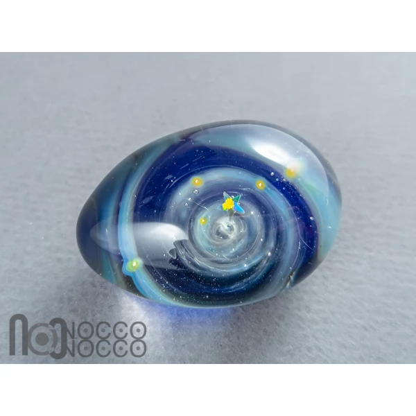 Handmade Glass Galaxy Egg with Opal Planet, v607