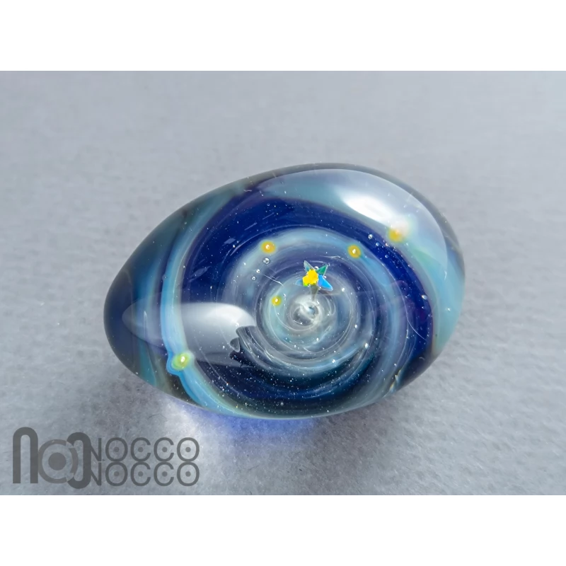 Handmade Glass Galaxy Egg with Opal Planet, v607