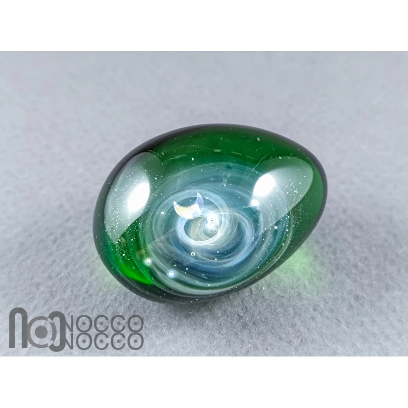 Handmade Glass Galaxy Egg with Opal Planet, v608