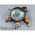 Fine Silver Fumed Glass Galaxy Turtle Paperweight, m614