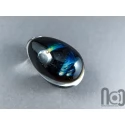 Egg Shaped Glass Galaxy Marble, v303