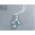 Handmade Glass Pendant with Encased Opals – Borosilicate & Sterling Silver