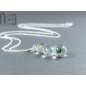 Handmade Glass Pendant with Encased Opals – Borosilicate & Sterling Silver