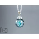 Tiny Galaxy Glass Pendant with Floating Opal, v358