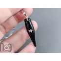 Handmade Starry Black Glass Pendant with Encased Star Opal