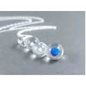 Handmade Glass Pendant with Encased Opals – Borosilicate & Sterling Silver