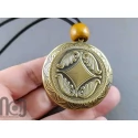 Silver-Fumed Galaxy Glass Pendant on Bronze Locket, v383