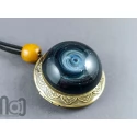 Silver-Fumed Galaxy Glass Pendant on Bronze Locket, v384
