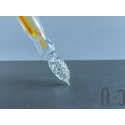 Glass Dip Pen filled with colorful glass pieces, and a galaxy marble on top, v097