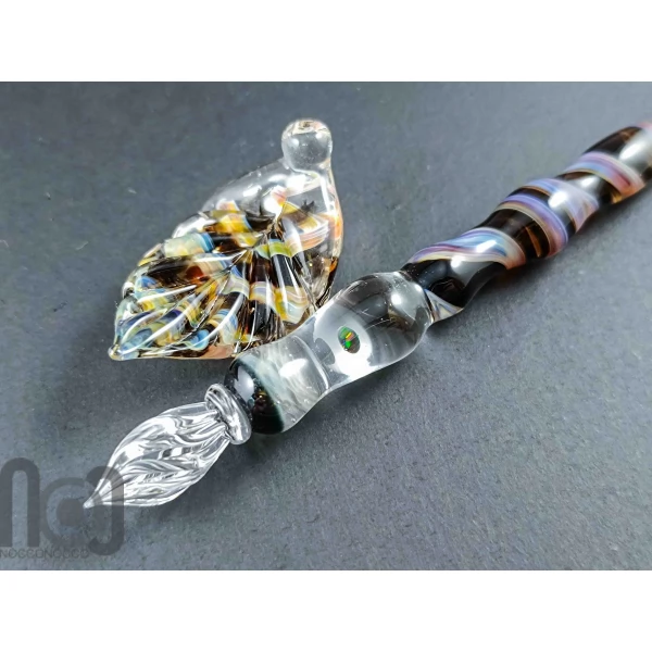 Handmade Glass Dip Pen with Opal