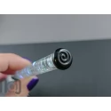 Handmade Glass Dip Pen with Dichroic Glass and Leaf Pillow