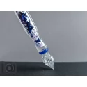 Handmade Glass Dip Pen with Galaxy Marble and Star Flakes